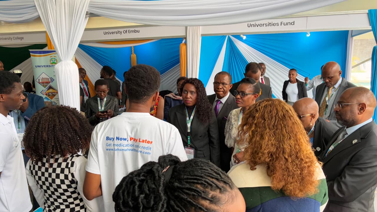 Tahsma Healthcare team presenting its healthcare service at an exhibition